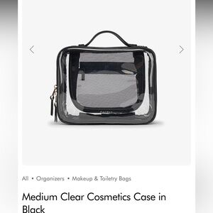 Calpak Medium Clear Cosmetics Case in Black